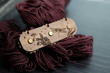 Dragonfly Moon 3-Dial Walnut Wood Knitting Row Counter