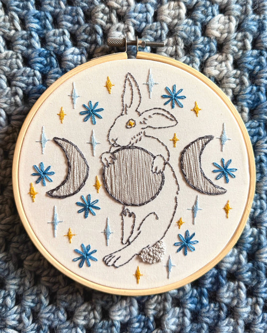 Moon Rabbit Mid-Autumn Festival Craft DIY Embroidery Kit