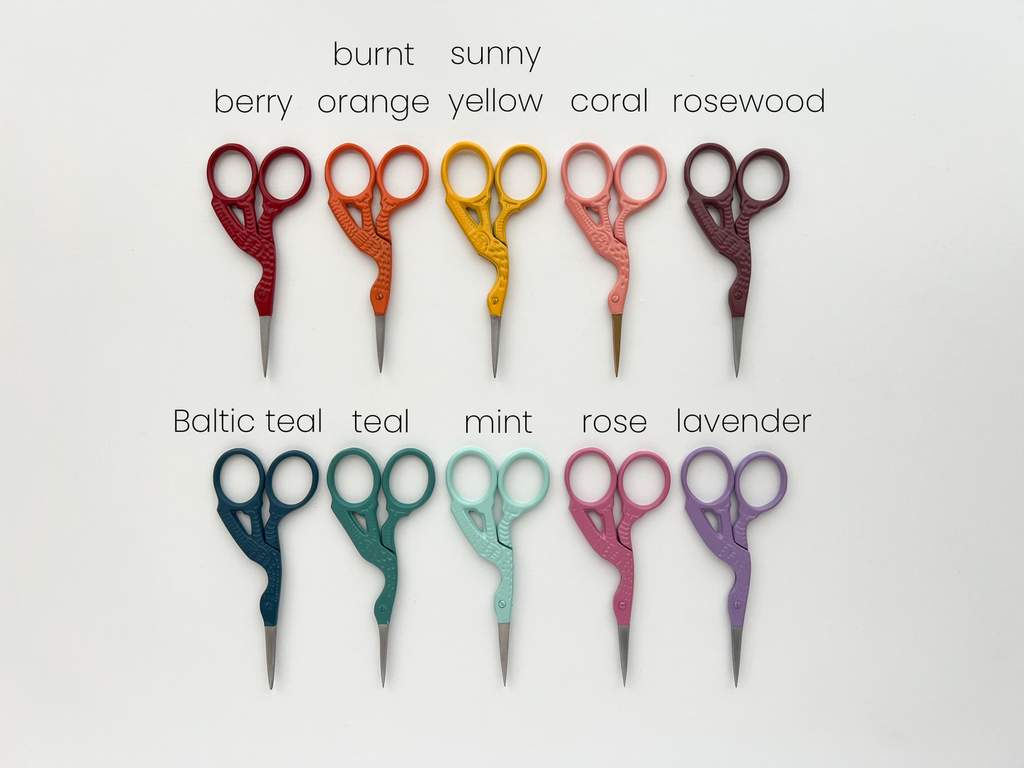 Bird scissors, small sewing scissors, stork scissors