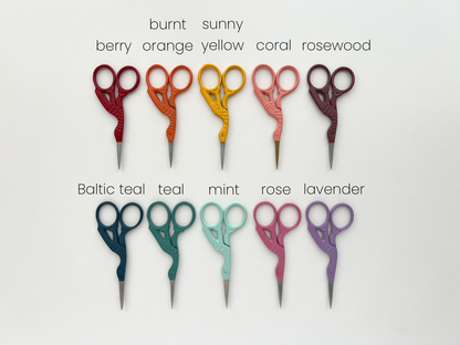 Bird scissors, small sewing scissors, stork scissors