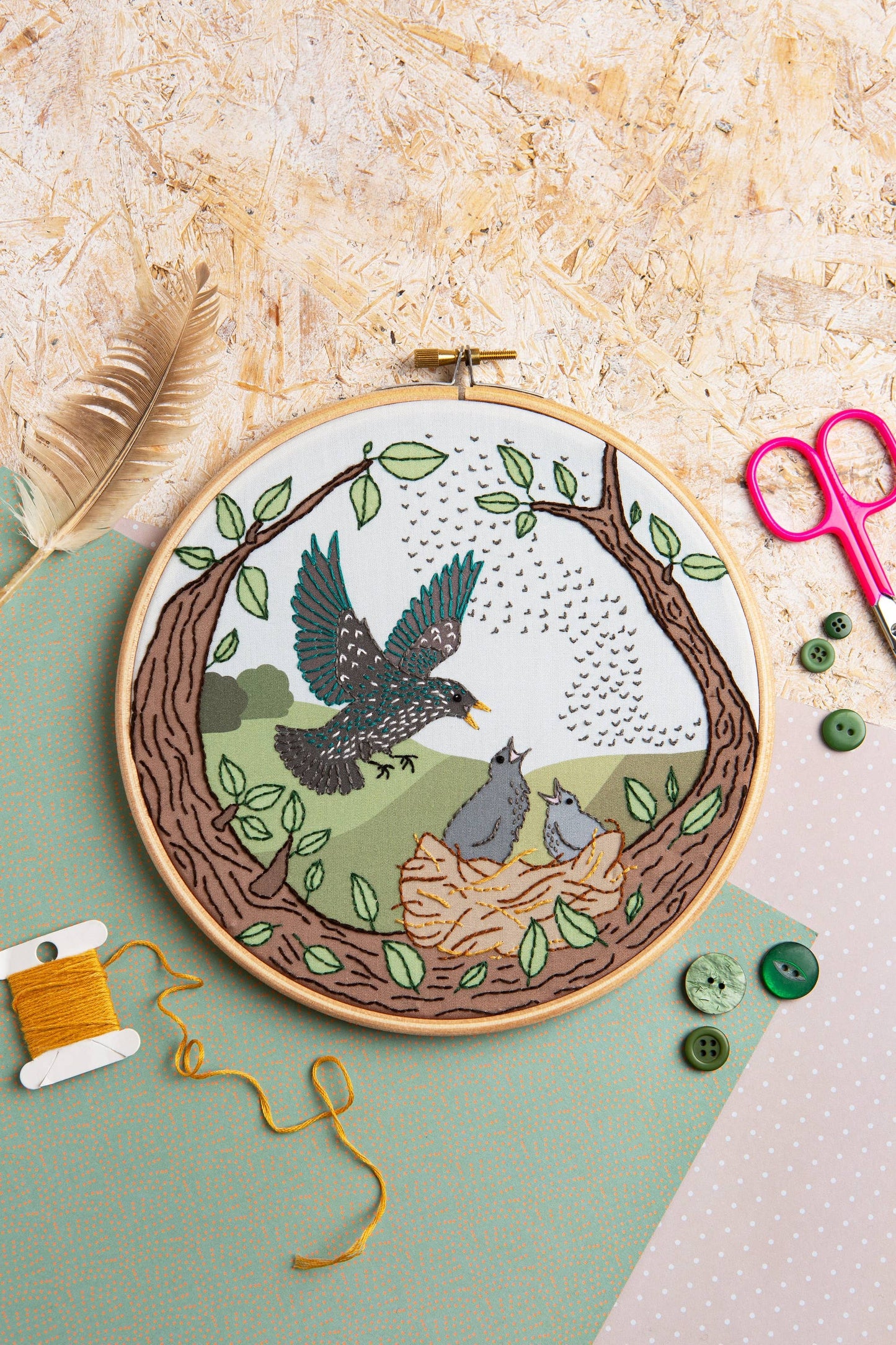 Starling Song Embroidery Kit | Beginner Craft Kit