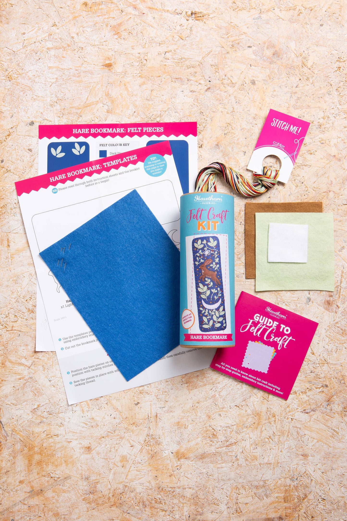 Hare Bookmark Felt Craft Kit | Beginner Craft Kit for Adults