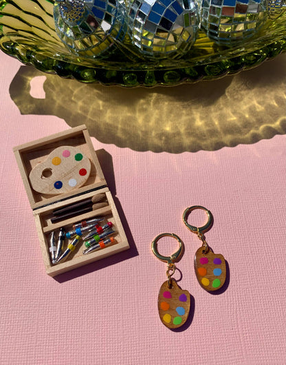 Mini Paint Palette Earrings