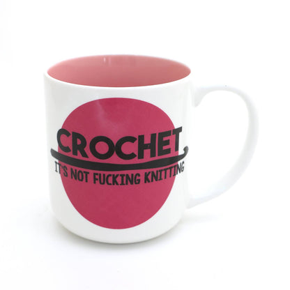 Crochet mug, Not F'n  knitting, mature language, funny mug