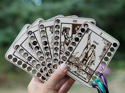 Death Tarot Card Embroidery Floss Holder