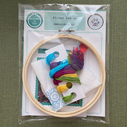 Flower Paw-er Cat and Dog Paw Craft DIY Embroidery Kit