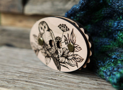 Owl Cherry Wood Knitting & Crochet Row Counter