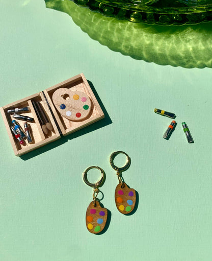 Mini Paint Palette Earrings