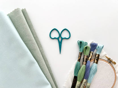 Small Heart scissors, tiny embroidery scissors, little snips