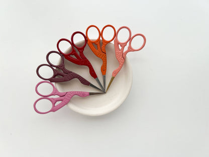 Bird scissors, small sewing scissors, stork scissors