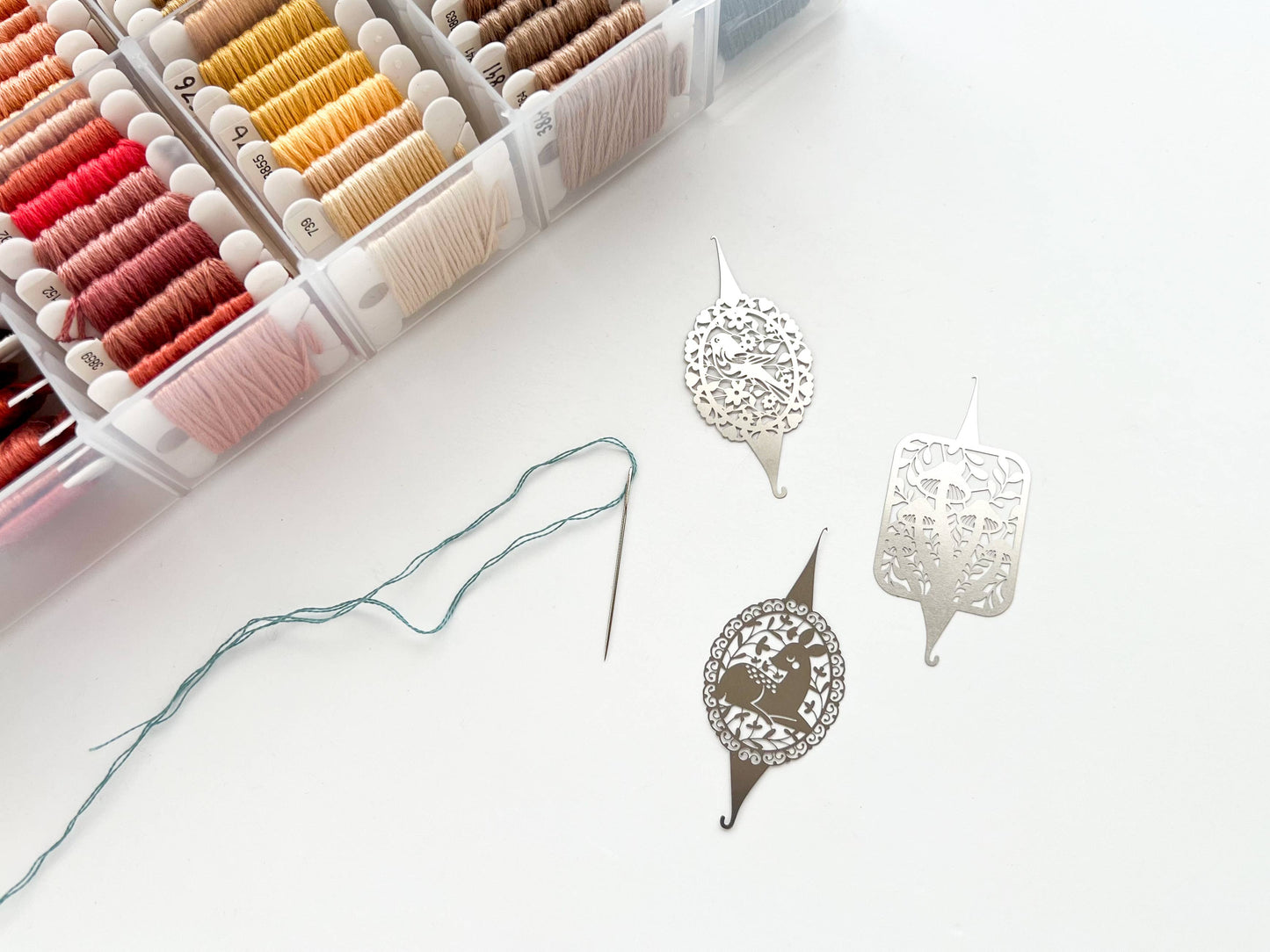 Needle threader for embroidery, cross stitch, sewing