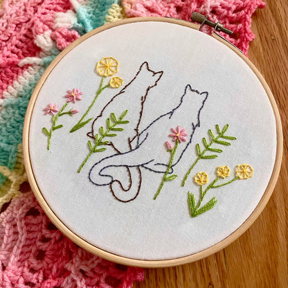 Purr of Heart Cat Craft DIY Embroidery Kit
