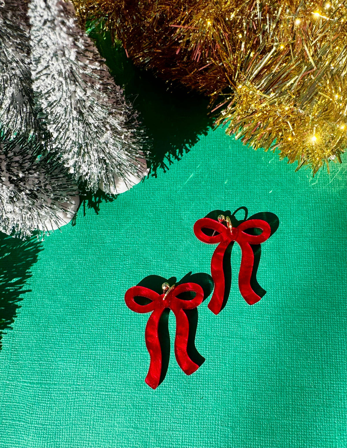 Red Bow Earrings