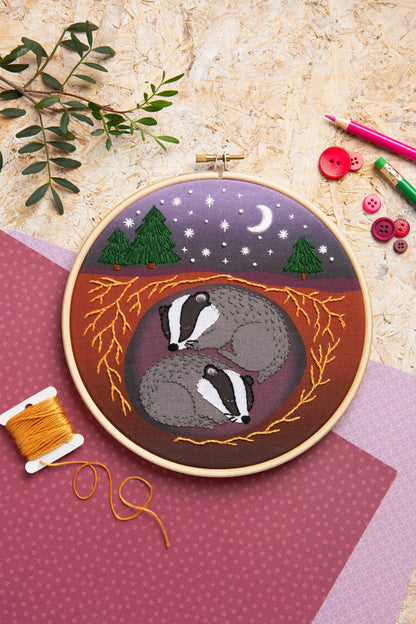 Badger's Rest Embroidery Kit | Beginner Craft Kit for Adults