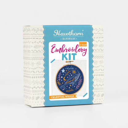 Celestial Whale Mini Embroidery Kit | Beginner Craft Kit