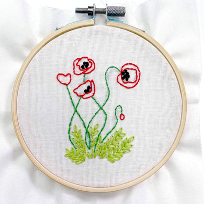 Poppy 4" embroidery kit