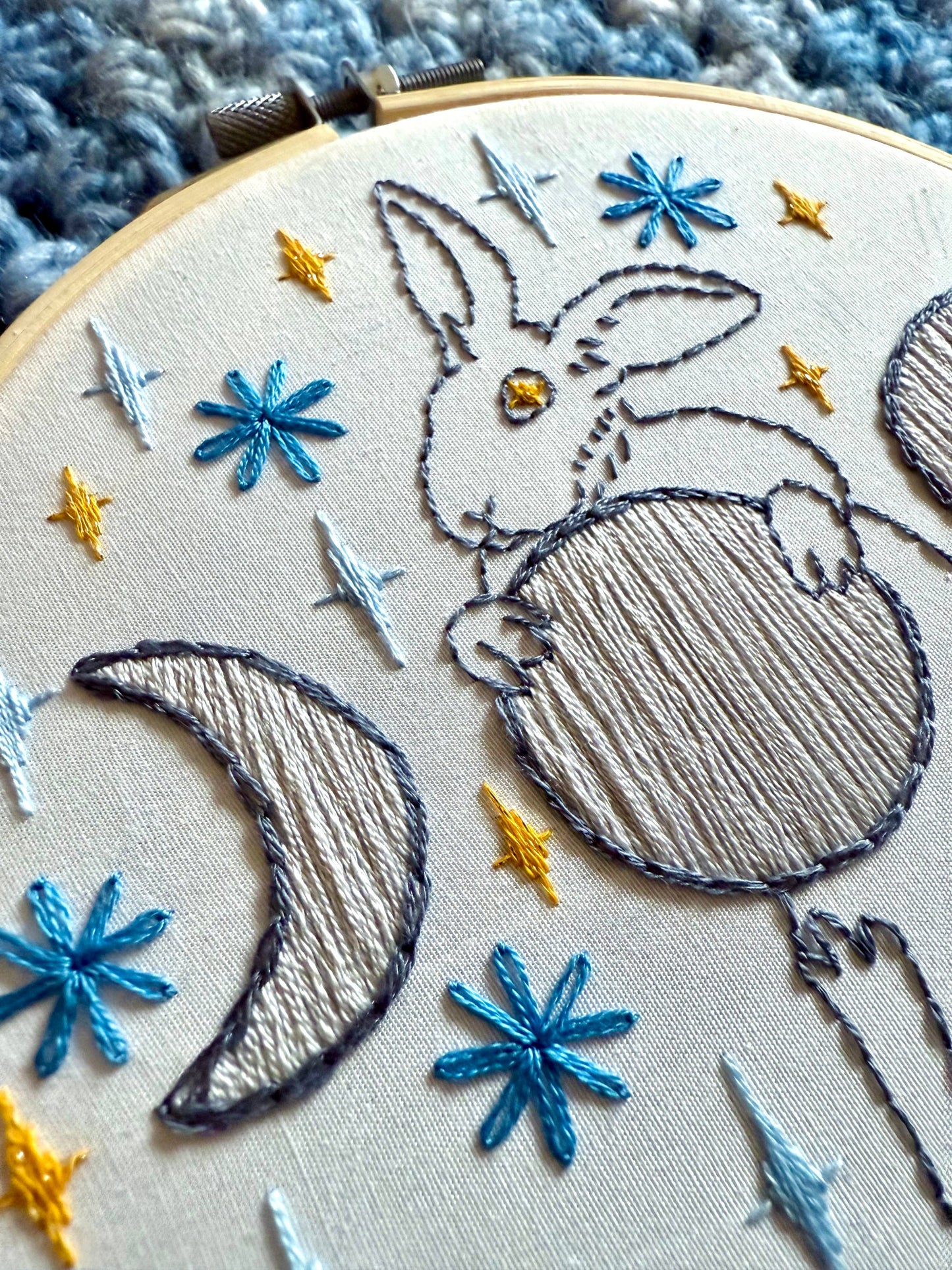 Moon Rabbit Mid-Autumn Festival Craft DIY Embroidery Kit