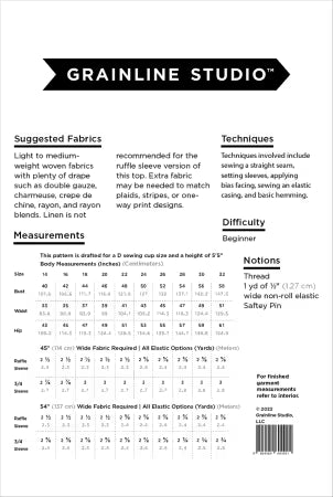 Corin Top Sewing Pattern