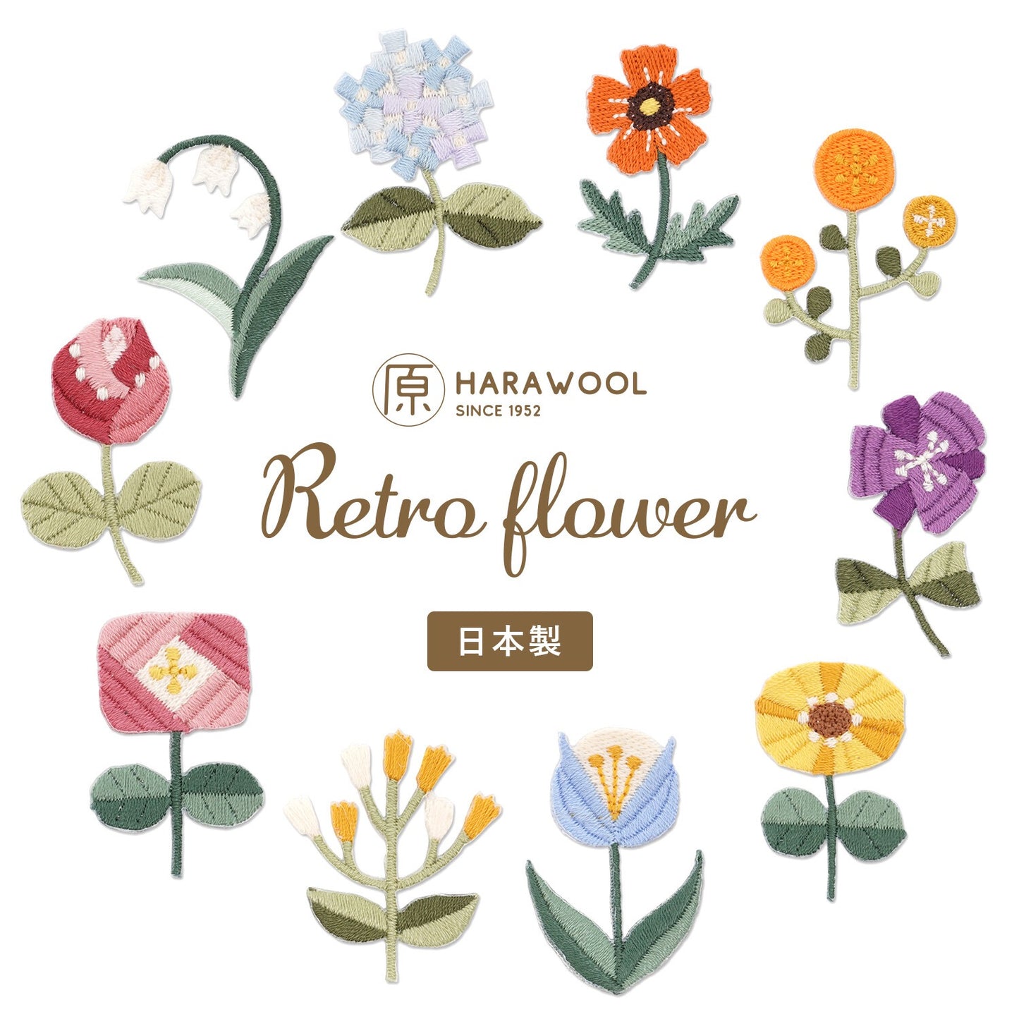 Flower Iron on Patch from Japan