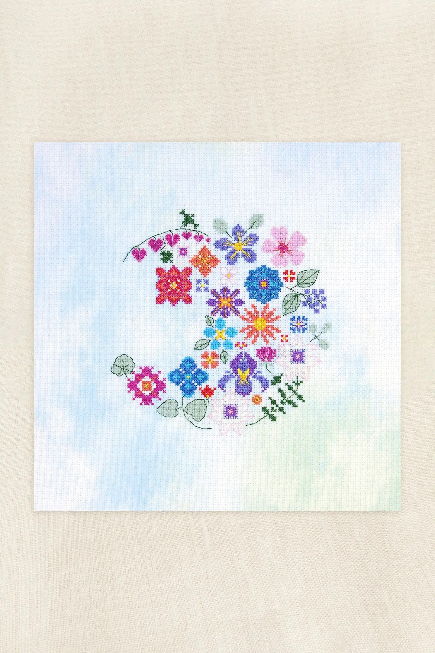 Floral Moon DMC Cross-stitch Kit