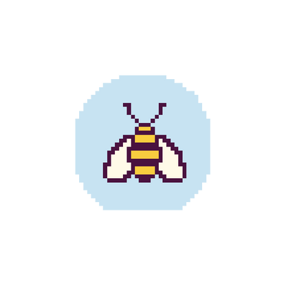 Bee 1.75" Round Mini Needlepoint Canvas