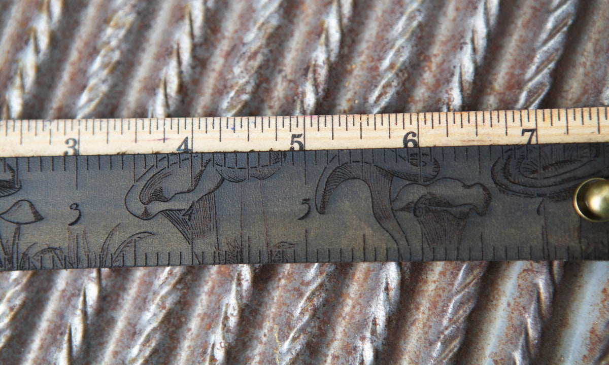 Mushroom Leather Ruler Cuff with Bronze Stud for Crafting