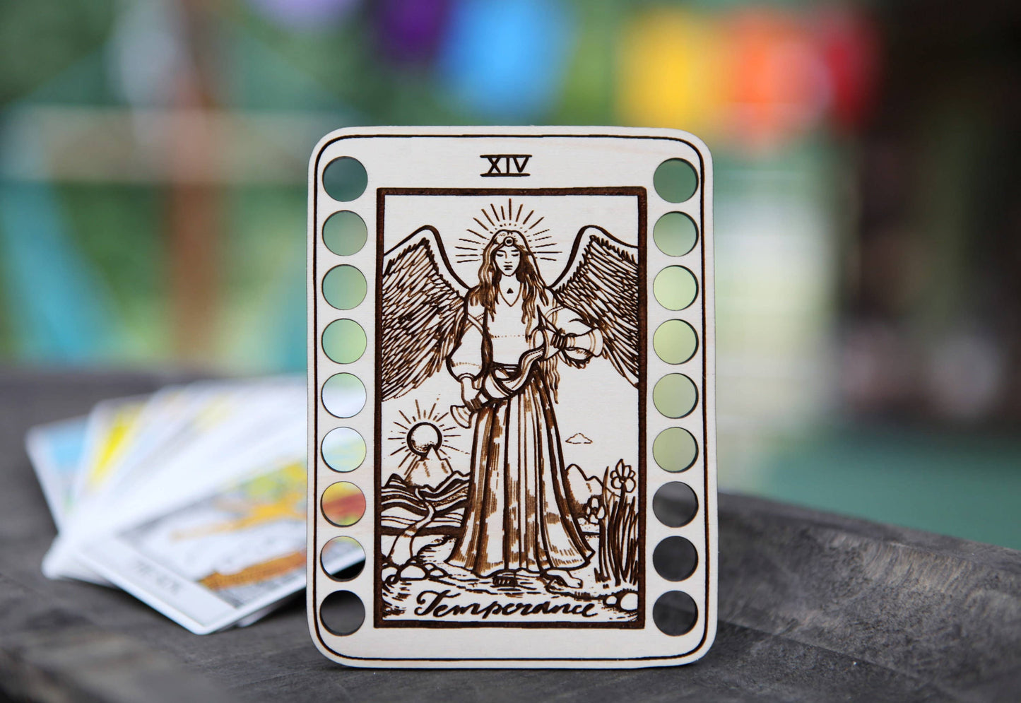 Maple Wood Tarot Card Embroidery Floss Holders