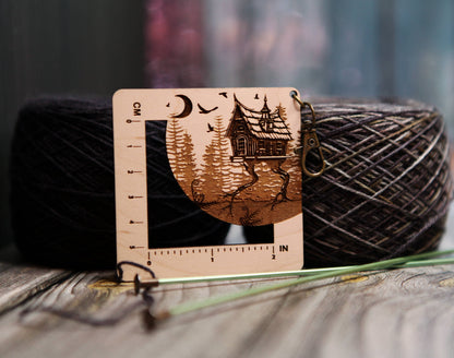 Baba Yaga Forest House Swatch Ruler, Maple & Bronze Clasp