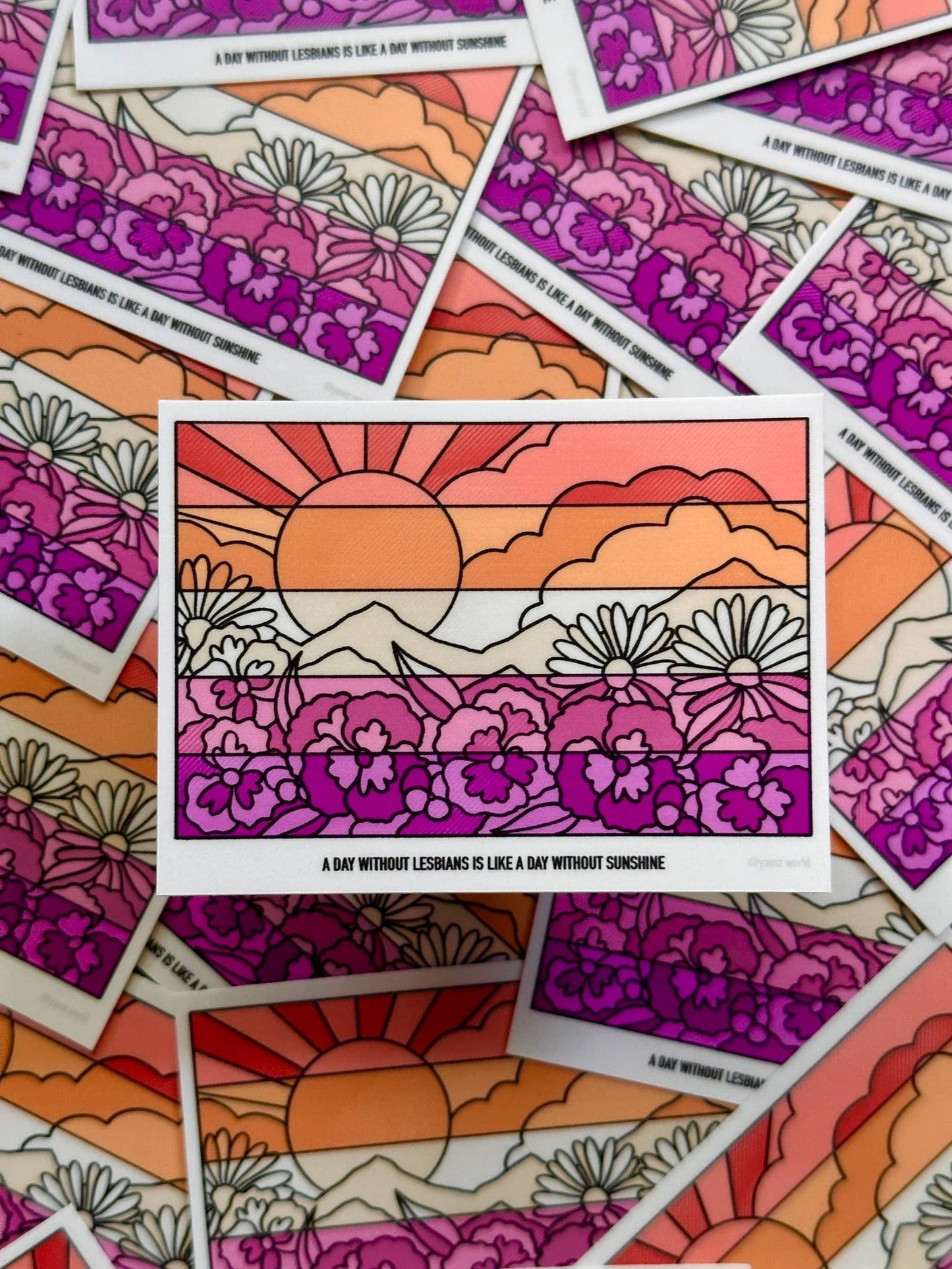 Flower Lesbian Flag Sticker