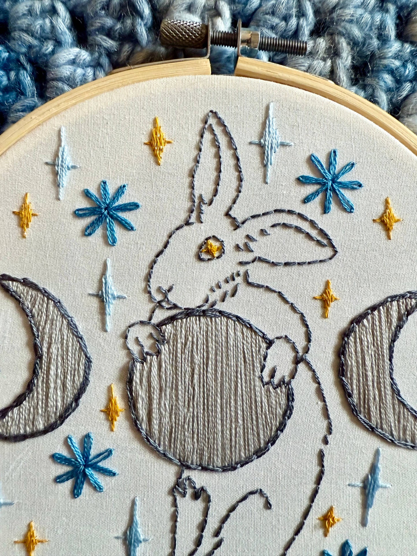 Moon Rabbit Mid-Autumn Festival Craft DIY Embroidery Kit