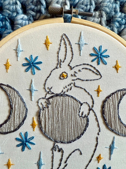 Moon Rabbit Mid-Autumn Festival Craft DIY Embroidery Kit
