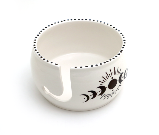Moon Phase ceramic yarn bowl, Halloween, Crafty witches