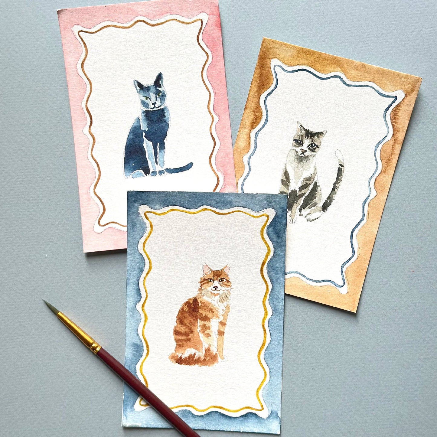 Antiquaria Mini Watercolor Painting Kit: Cats
