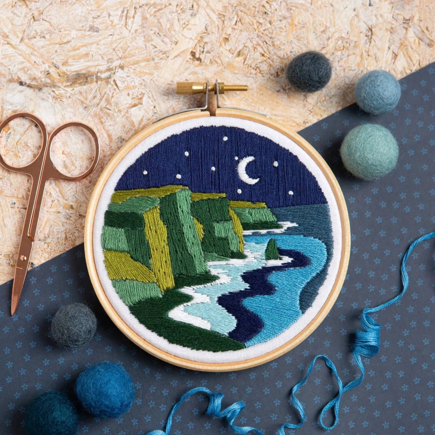 Celtic Cliffs Mini Embroidery Kit | Beginner Craft Kit