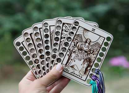 Maple Wood Tarot Card Embroidery Floss Holders