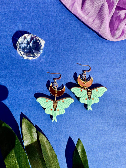 Lunar Moth Earrings