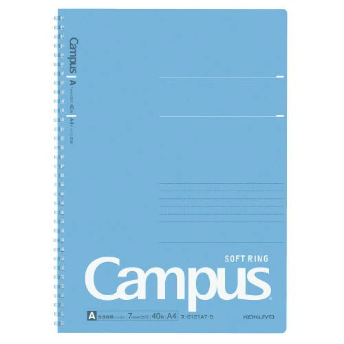 KOKUYO Campus Soft Ring Notebook - Blue, Size A, Soft Ring