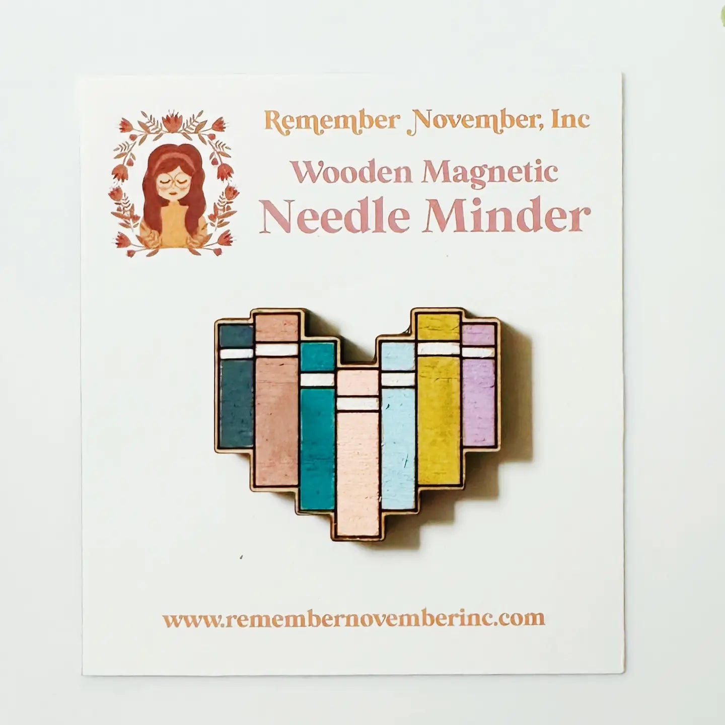 Book Needle Minder, Wooden Magnetic Needle Minder