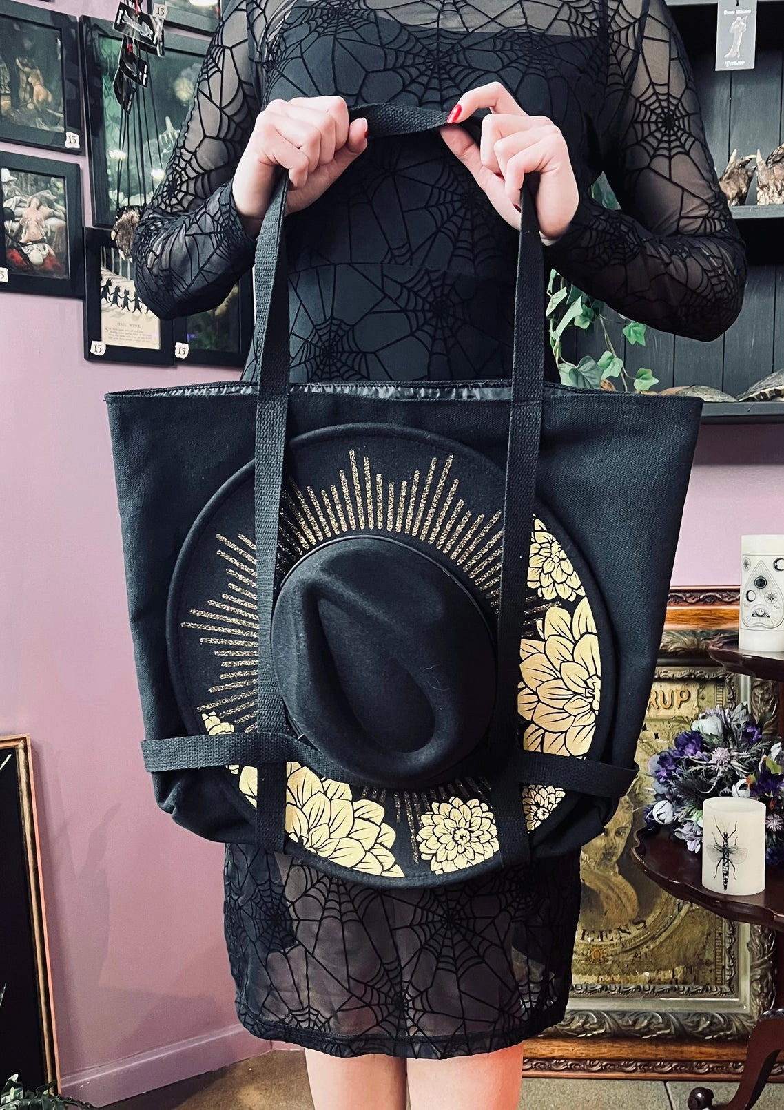 Brimmed Hat Bag - Large Heavy Duty Tote with Straps
