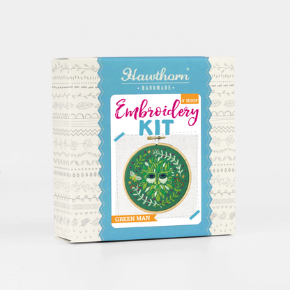 Folk Green Man Mini Embroidery Kit | Beginner Craft Set