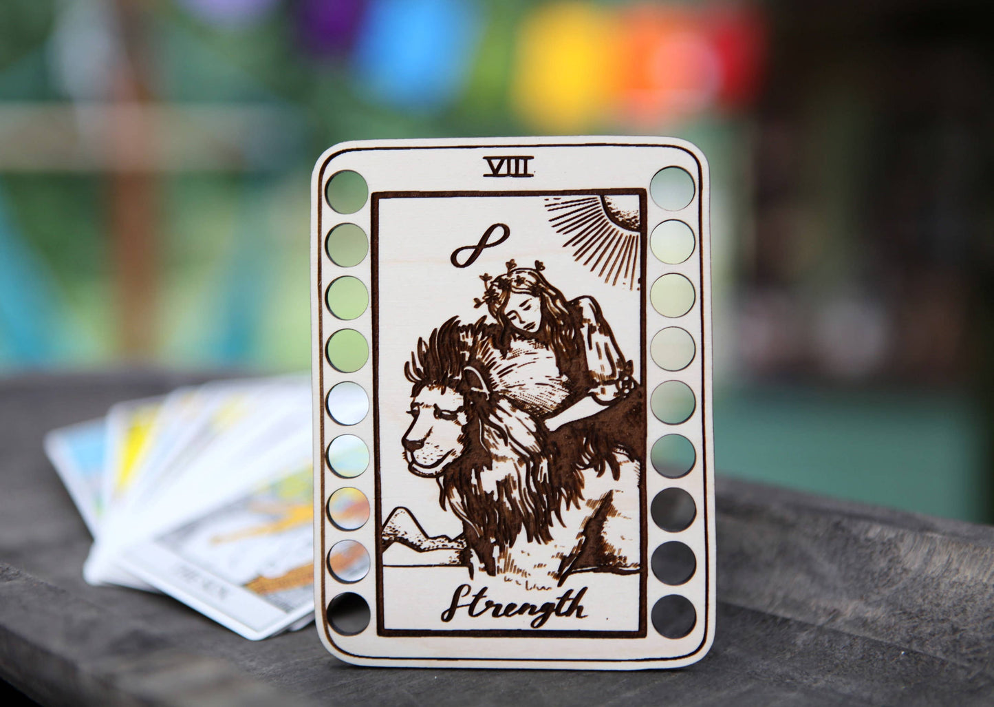 Death Tarot Card Embroidery Floss Holder
