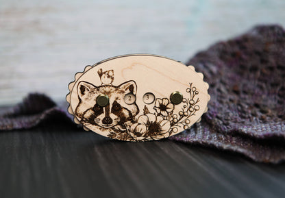 Raccoon with Bird in Forest Knitting and Crochet Row Counter