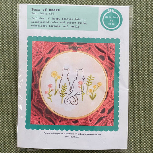 Purr of Heart Cat Craft DIY Embroidery Kit