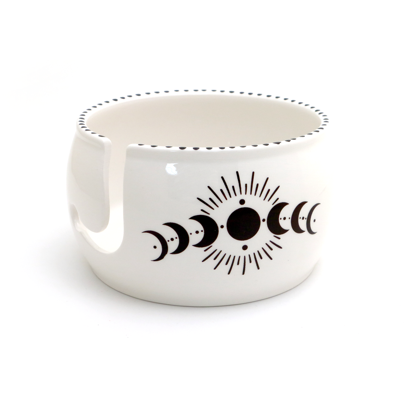 Moon Phase ceramic yarn bowl, Halloween, Crafty witches