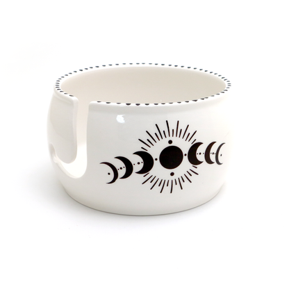 Moon Phase ceramic yarn bowl, Halloween, Crafty witches