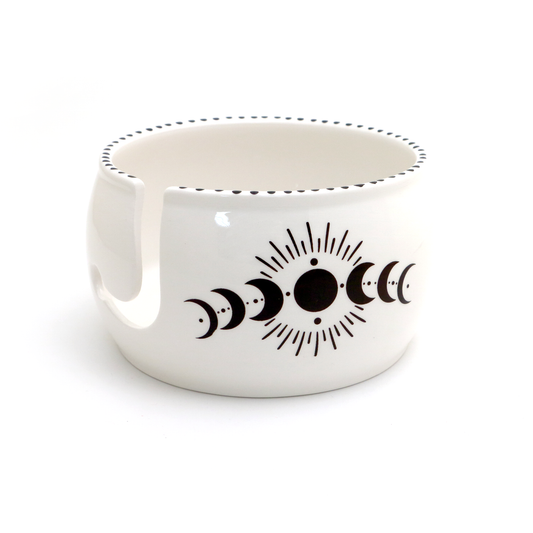 Moon Phase ceramic yarn bowl, Halloween, Crafty witches