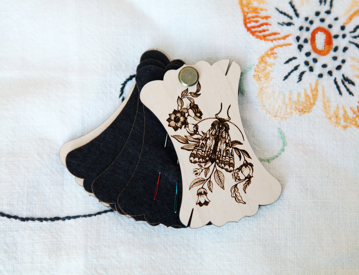 Moth Needle Minder for Sewing & Embroidery Crafts