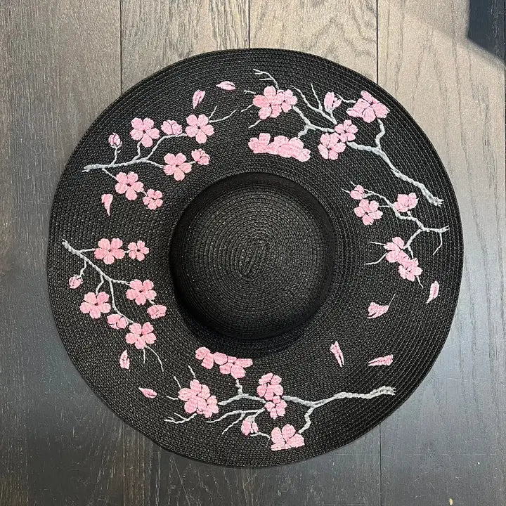 Floppy Sun Hat - XL Brim - Cherry Blossoms