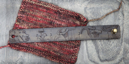 Mushroom Leather Ruler Cuff with Bronze Stud for Crafting