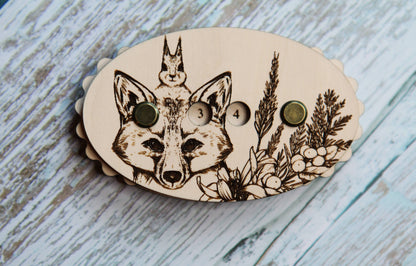 Fox with Squirrel in Forest Knitting and Crochet Row Counter